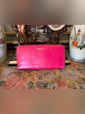 Pre-loved Bimba y Lola Hot Pink Leather Clutch Wallet